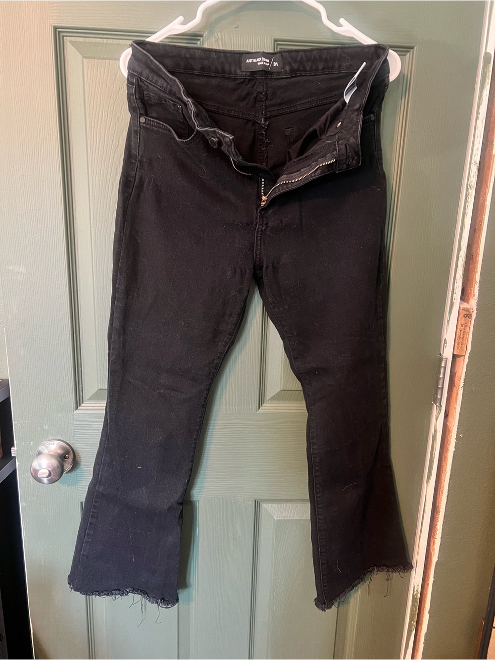 Just Black Denim Women's Black Cropped Flare Jeans